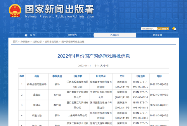 時隔263天國產(chǎn)游戲版號重啟！國家新聞出版署審批45款游戲