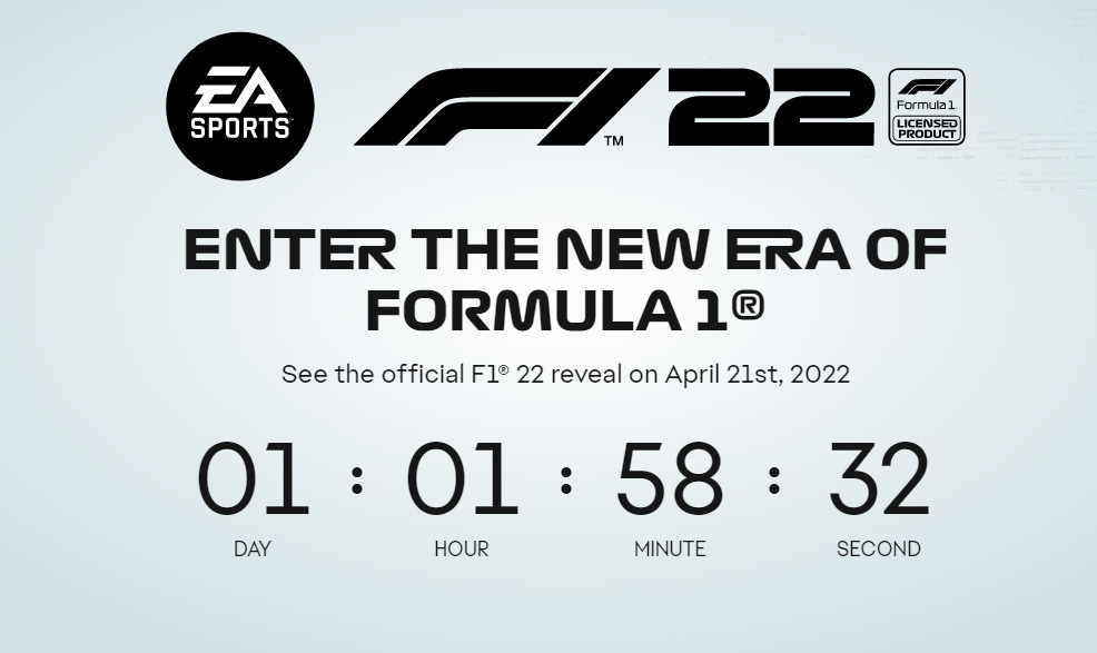 F1 2022即將公布 EA上線倒計時官網
