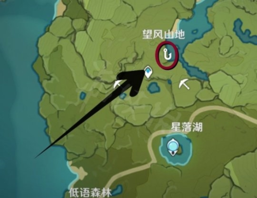 原神漁獲所需魚(yú)類(lèi)望風(fēng)山地釣魚(yú)點(diǎn)圖