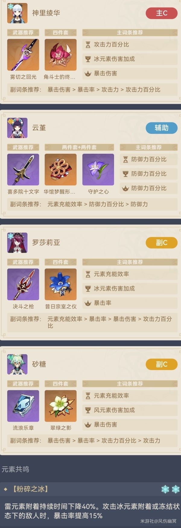 原神神里綾華怎么配出最強冰傷隊 全陣容搭配介紹