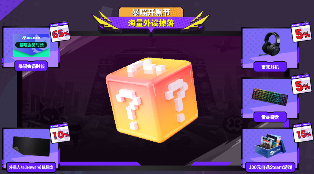 暴喵加速器618開黑節(jié)驚喜活動(dòng)！買一贈(zèng)一和盲盒抽獎(jiǎng)等你來(lái)！
